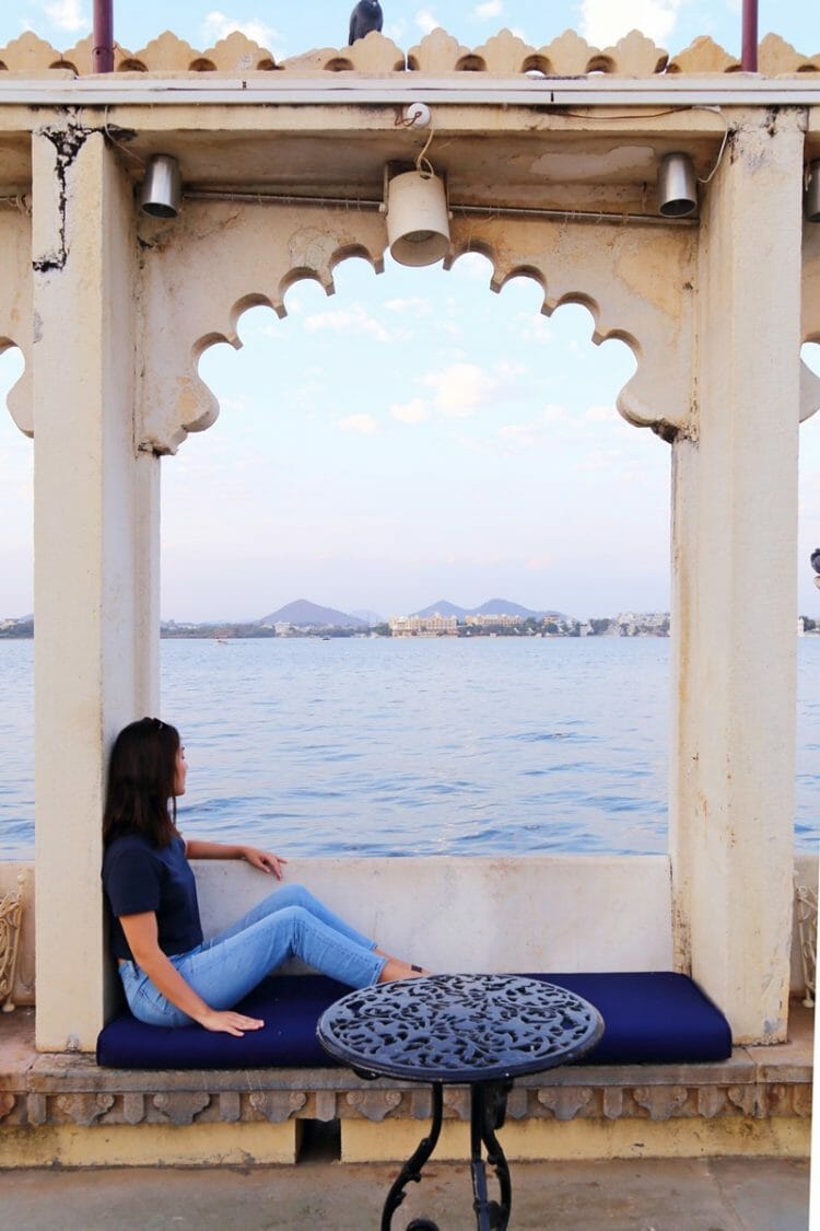 View of Lake Pichola from Jagmandir in Udaipur India